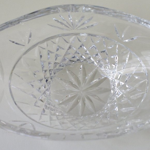 Galway Claddagh Blarney Pattern Oval Crystal Bowl - Picture 7 of 14